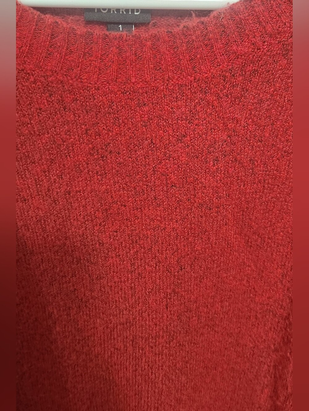 Torrid Vegan Cashmere Crew Neck Pullover Sweater Red Size 1 (1X) - Picture 4 of 8